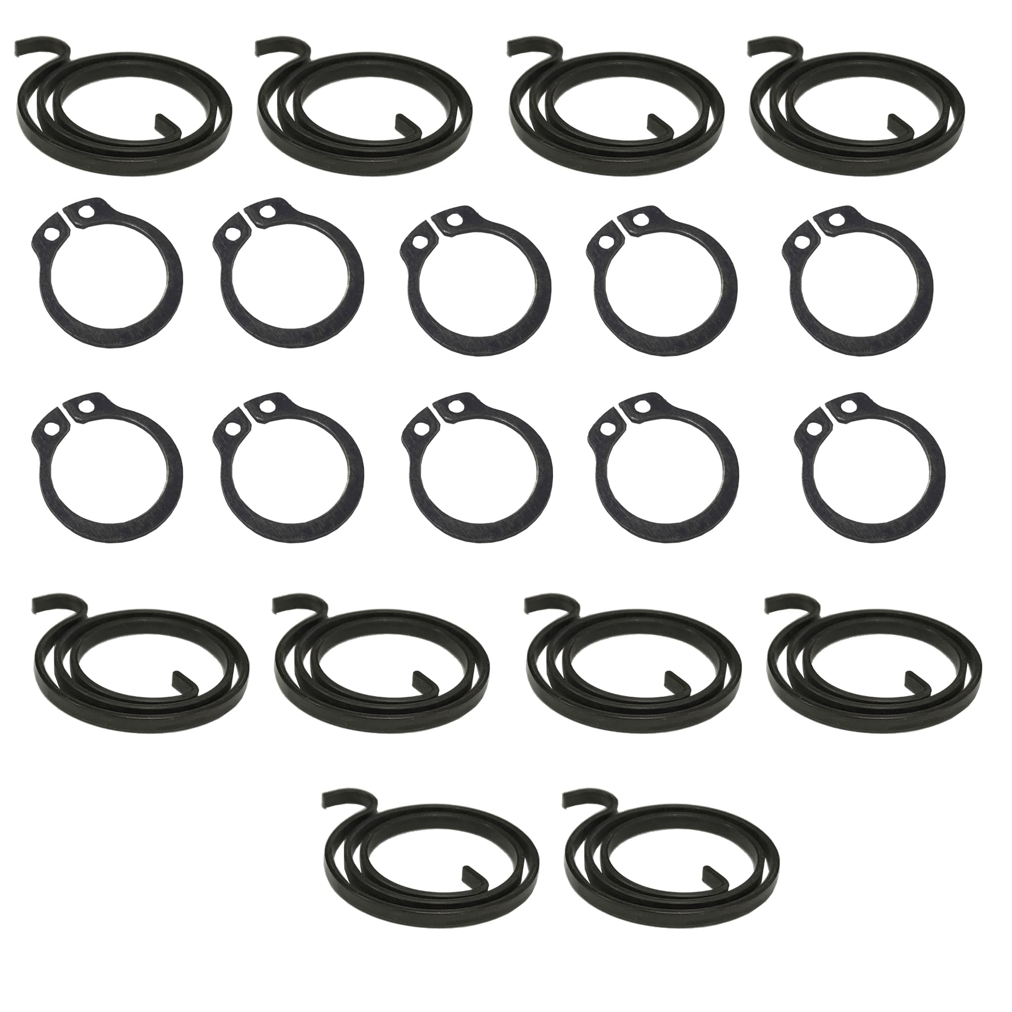 Universal Hardware Silver Door Handle Spring Repair Kit, 2.5 Turns Coil, 2.5Mm Springs With Circlips, Universal Lever Handle Compatibility, Indoor Use (10 Springs 10 Circlips)
