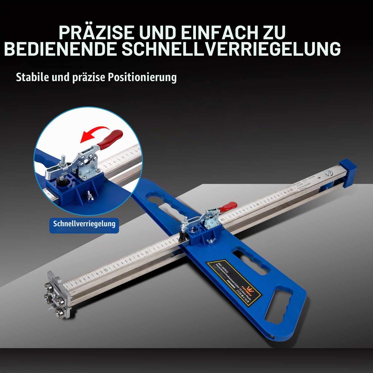 TOPWAY Manueller Trockenbau-Schneidwerkzeug, Gipskartonschneider mit faltbarem Aluminiumgriff, 61 cm Schnittbreite, Gipskartonplatten-Schneidewerkzeug für Holzarbeiten, Heimwerker