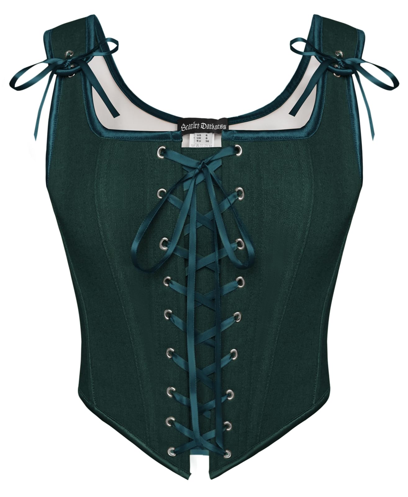 Scarlet Darkness Women's Renaissance Corset Tops Lace Up Overbust Bustier