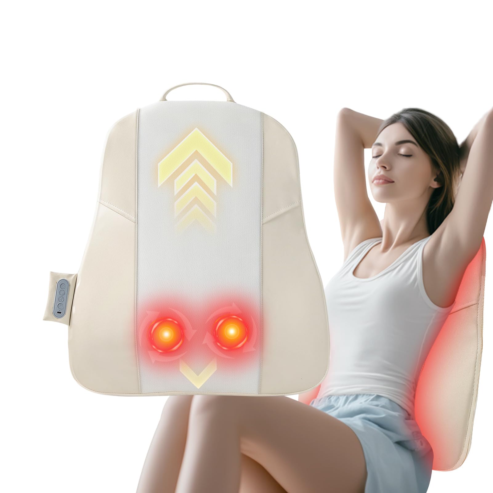 Back Massager for Pain Relief Deep Tissue Ultrathin Rolling Up and Down Full Back Massage with Heat 4D
