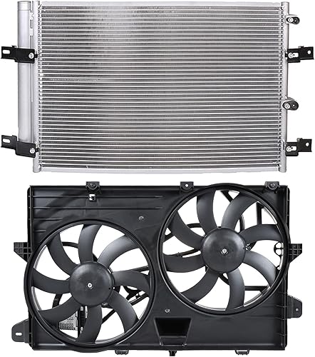 SCITOO 620-453 Cooling Fan*1+ 4128 Condenser*1 Fit for 2011-2018 for Nissan for Altima