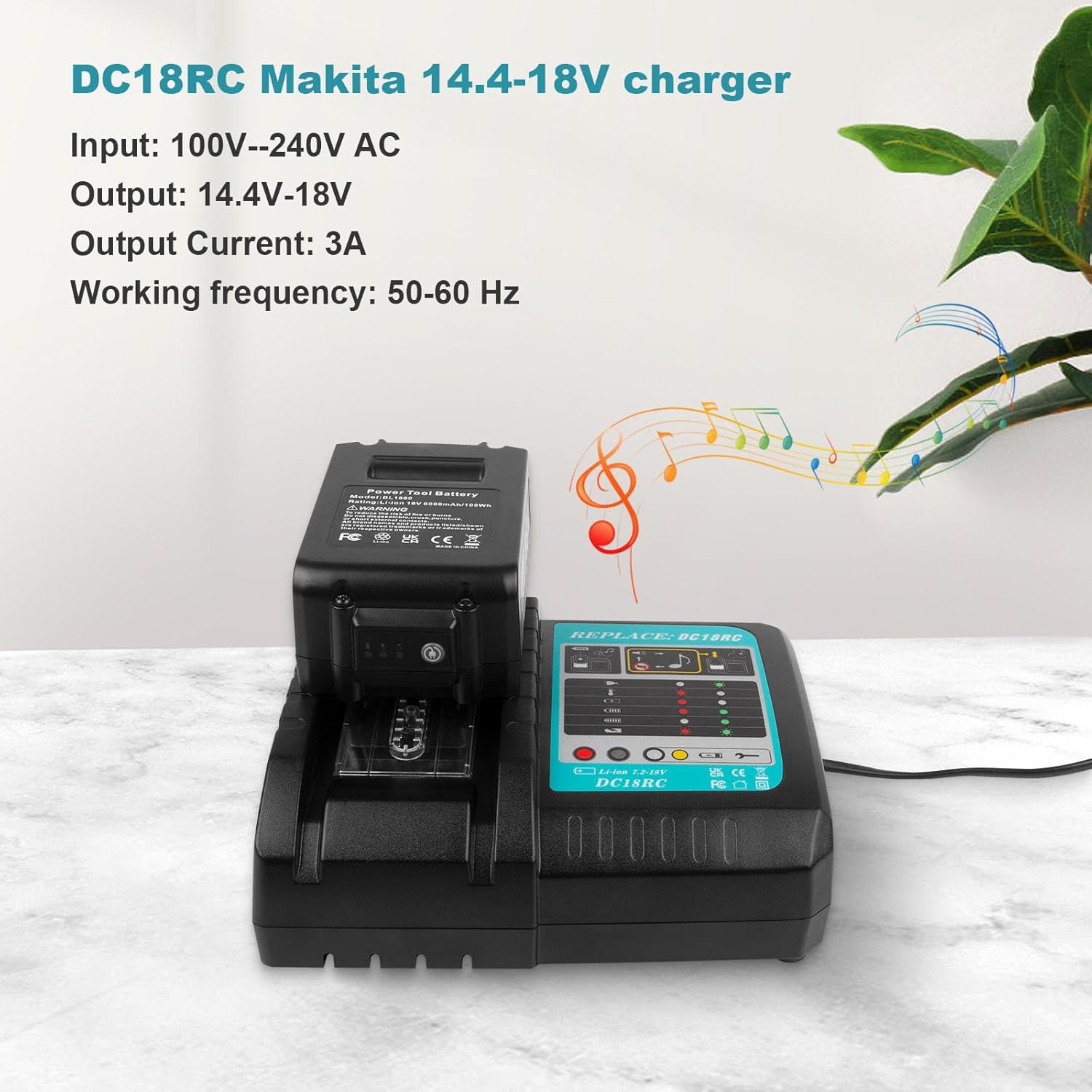 Rapid Battery Charger DC18RC DC18RD DC18RA for Makita Tools 14.4V-18V LXT Li-ion Battery BL1815 BL1820 BL1830 BL1850 BL1860 BL1840 BL1430 BL1415 - Image 5