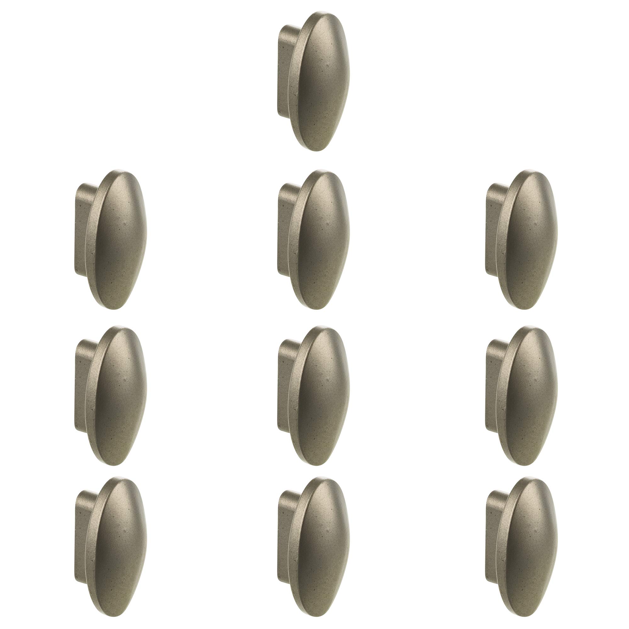 Urbnliving Silver Plastic Oval Plastic Door Knobs Handles Drawer Cupboard Pull Furniture Cabinet Small Colour (10, )