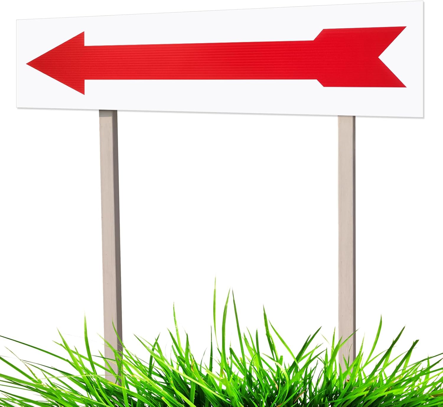 Wonderjune 4 Pcs 6 x 24 Inches Red Arrow Yard Signs Large Real Estate Directional Signs Corrugated Plastic Double Sided Directional Arrows for Indoor Outdoor Lawn Garden Ground
