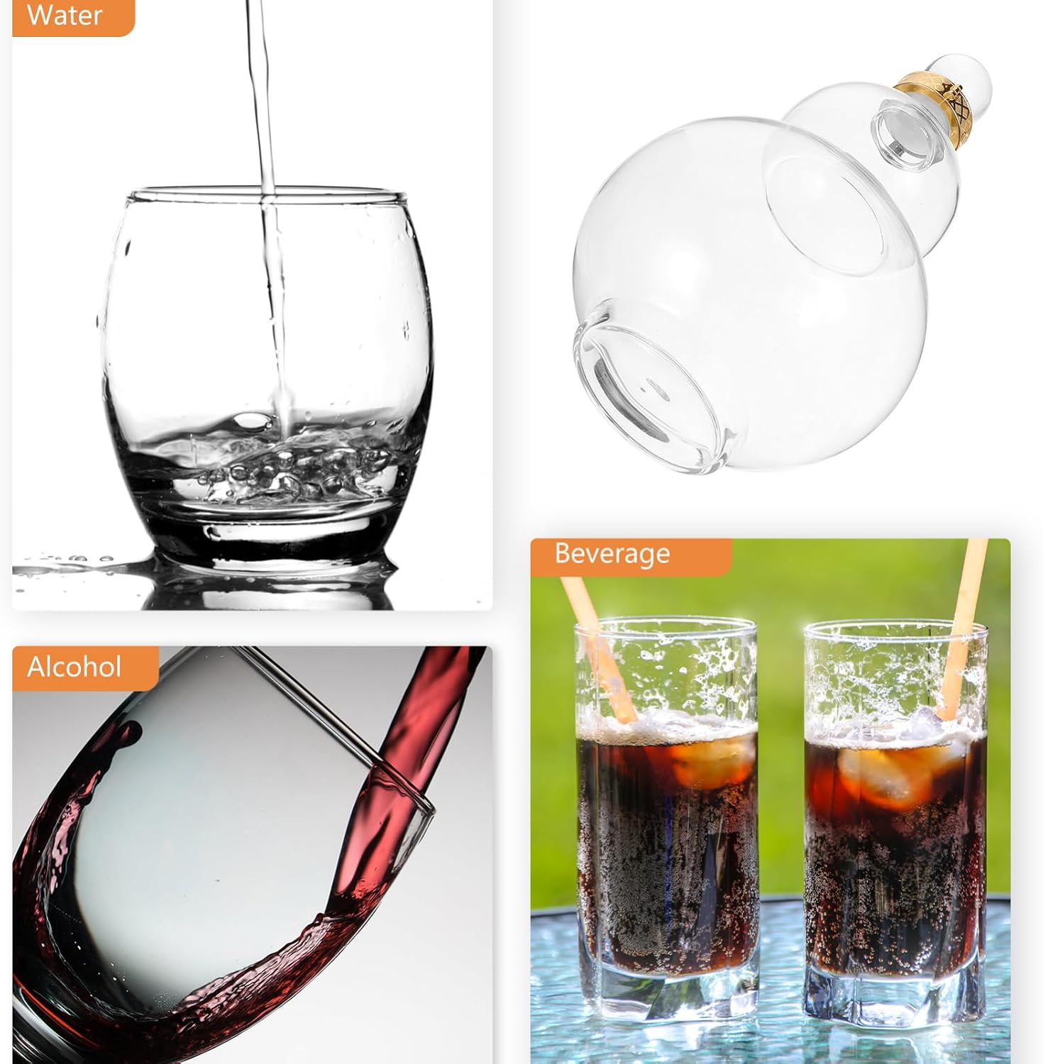 Glass Wine Bottle Gourd Shaped with Sealing Lid 1000ml for Making Wine