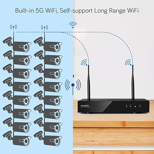Miniatura 9 de XMARTO Sistema de cámara de seguridad inalámbrica 16CH Wi-Fi 6 16PC 3MP Sistema de cámara IP de seguridad inalámbrica (enrutador integrado, Plug N