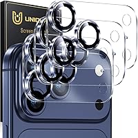 Vista 58 de UniqueMe para Paquete de 3 Protectores de Lente de Cámara para iPhone 15 Pro/iPhone 15 Pro Max, [Protección contra Caídas] [Compatible con Fundas]