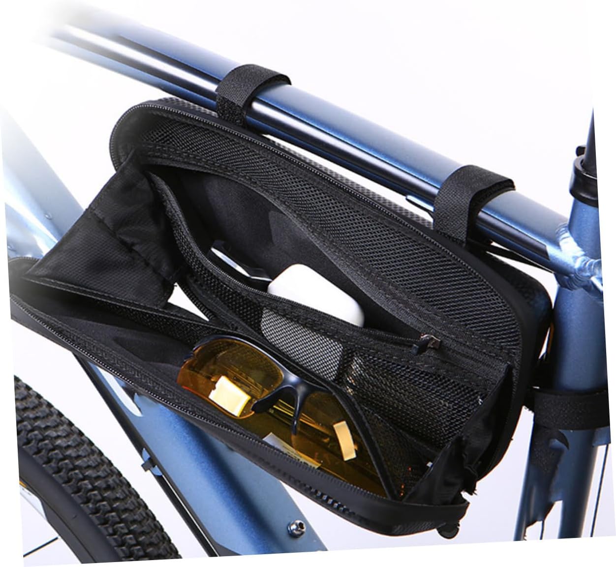 Mipcase 2pcs Top Tube Bag for Bike Road Bike Bag Tube Storage Key Holder Id Wallet Money Pouch Cycling Pack Easy Install Material