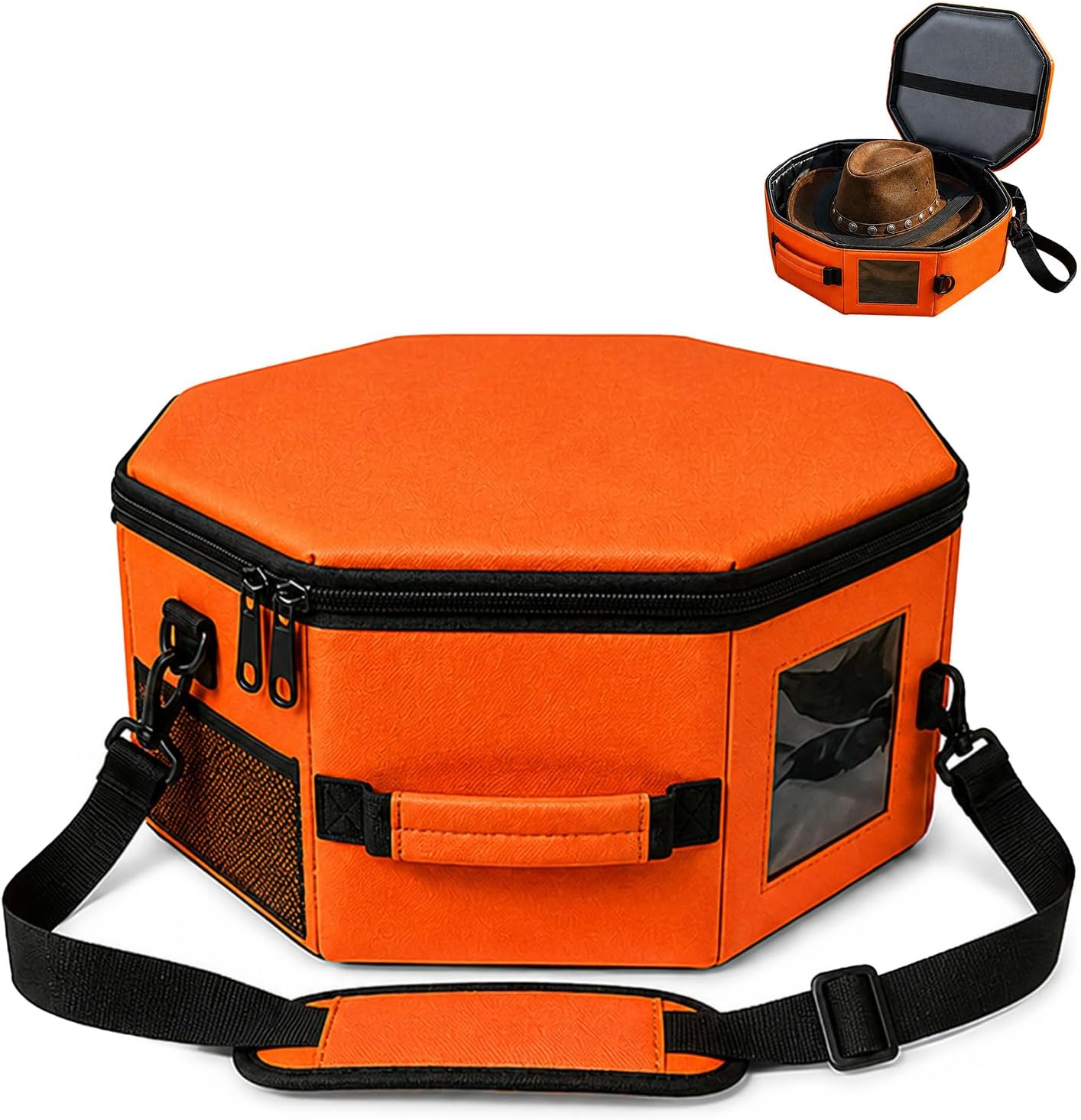 Collapsible Octagon Cowboy Hat Travel Case Hat Carrier For Travel Storage Hat Boxes For Men Women Outdoor Camping Road Trip Vacation Carry Bag