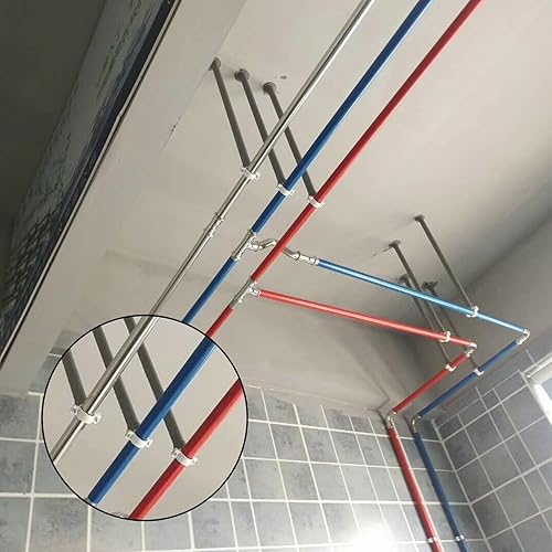 Miniatura 3 de 100 abrazaderas de tubo de plástico, correa de tubo de 2 orificios para debajo de tubos de PVC de 34 pulgadas, soportes en U de montaje de conducto