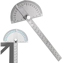 Stainless Steel Angle Protractor, 0-180 Angle Finder Ruler, 5.5 Inch Gauge