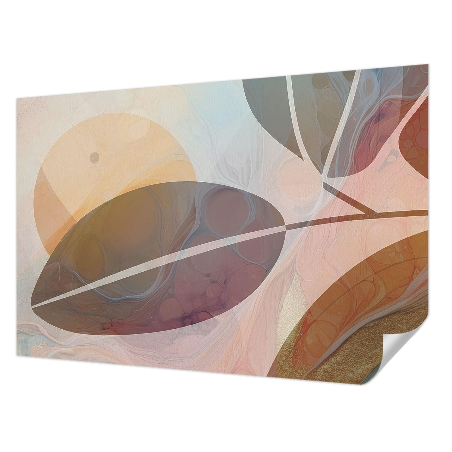 Papier Peint Auto-Adhésif 104x70 cm Tulup Feuilles harmonieuses pour decoration de salon