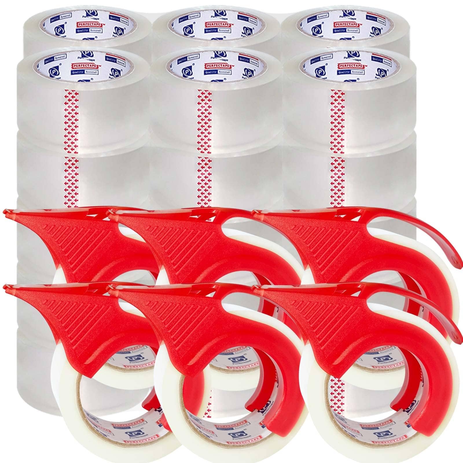 PERFECTAPE Strapazierfähiges Packband, 36 Rollen, insgesamt 1980Y, transparent, 2,7 mm, 4,8 cm x 45,7 m, ultrastark, Nachfüllpackung für Verpackung und Versand