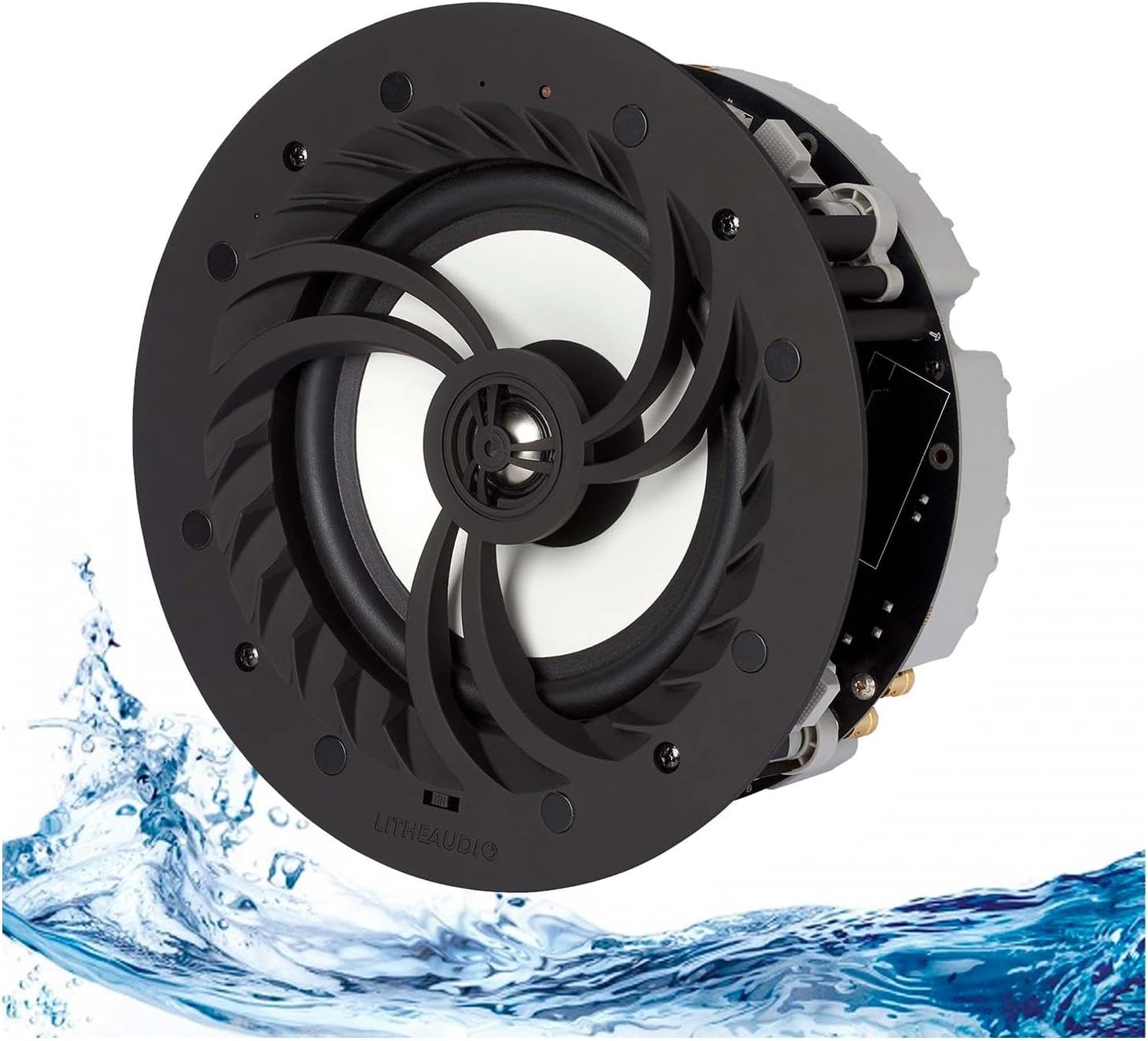 Lithe Audio 06601 All-in-One Wi-Fi & Bluetooth IP44 Bathroom Ceiling Speaker, Single