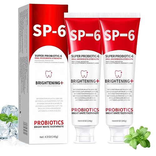 SP-6 Probiotics Pasta de dientes blanqueadora Fórmula mejorada con 6 probióticos para blanquear los dientes y la salud de las encías Cuidado de
