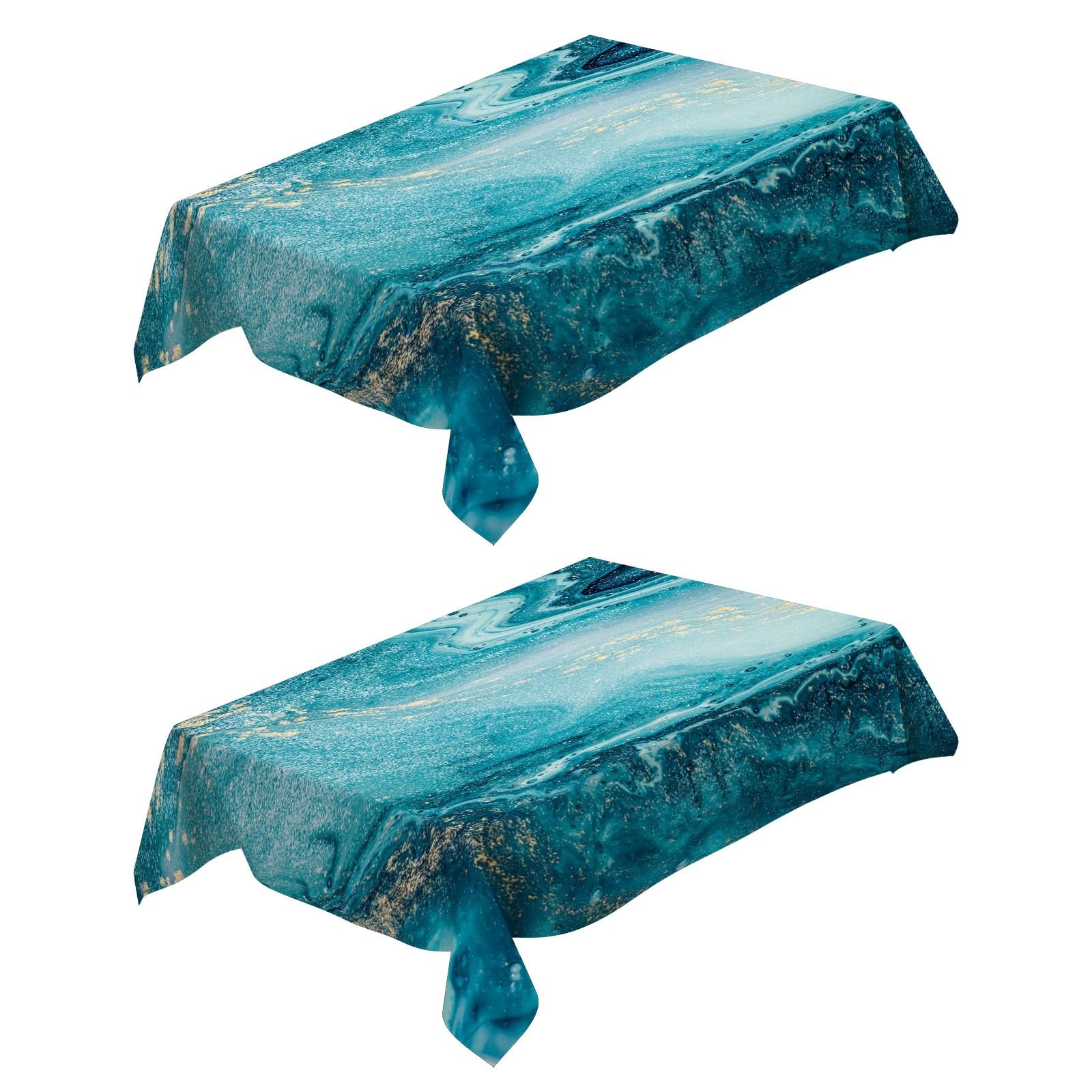 Nappe toile cirée marbre bleu chic rectangulaire 120x160