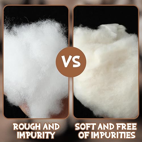 Miniatura 10 de Wesnoy Relleno de algodón de fibra de bateo de algodón natural, algodón peinado para relleno de almohada, relleno de algodón blanco para muñecas,