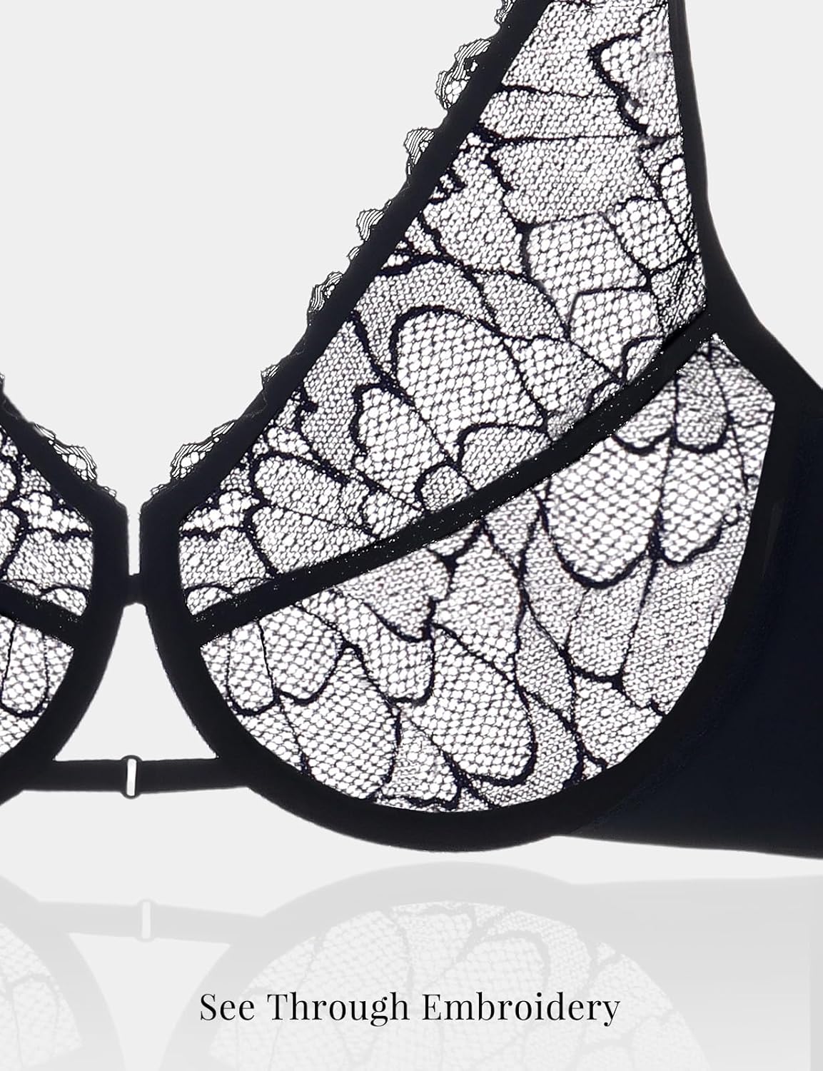 Women Minimizer Bras for Women See Through Unlinded Mesh Comfortable Underwire Bra - Image 2