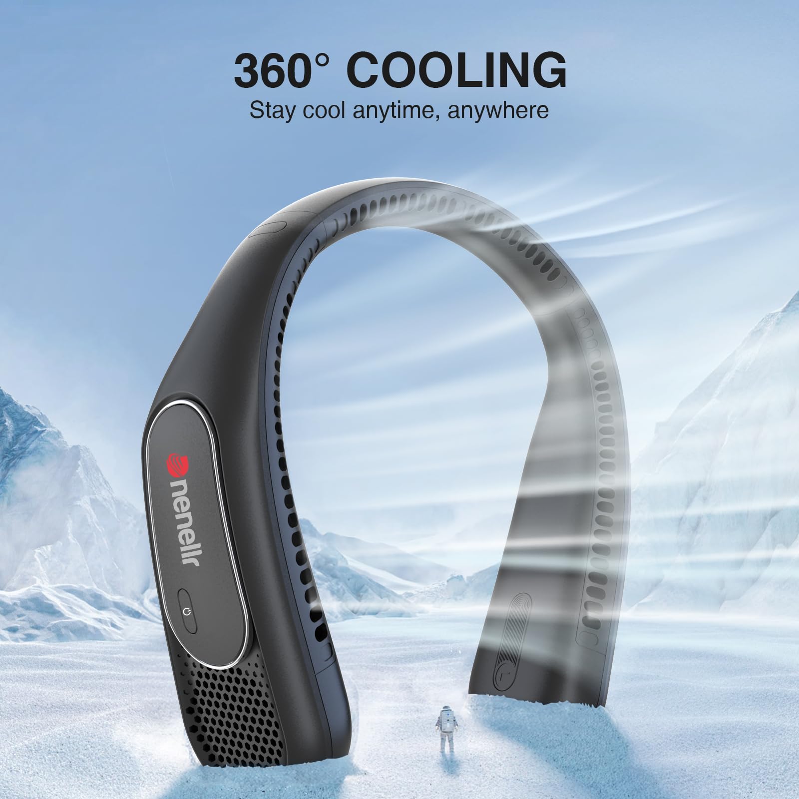Dnenellr Ventilatore da Collo, Ventilatore Portatile Personale Indossabile a Batteria da 6000mAh, Terza Marcia, Senza Foglie, Ricaricabile, Design a Mani Libere, Ventilatore Senza Lama Alimentata