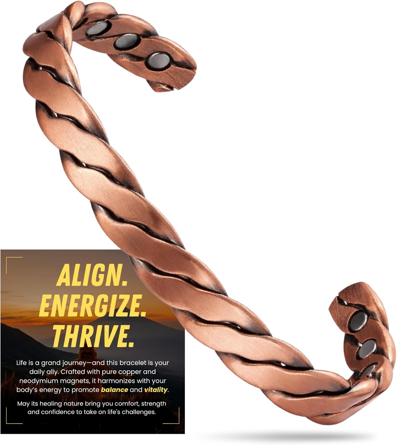 Copper Bracelet for Men Women, Ultra Strength Mens Magnetic Copper Bracelet