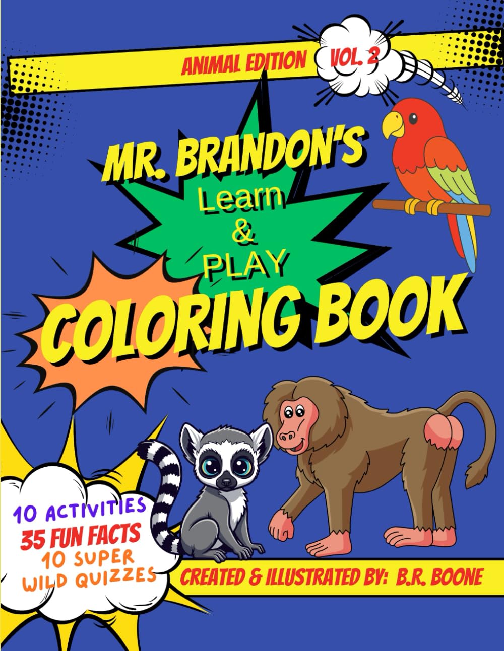 Mr. Brandon's Learn & Play Coloring Book Vol.2 (Animal Edition)
