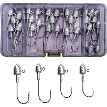 MASTERPRO 30pcs Heavy Jig Head Kit 3/0 5/0 3/8oz 1/2oz Fishing Jigheads for Bass Redfish Snook