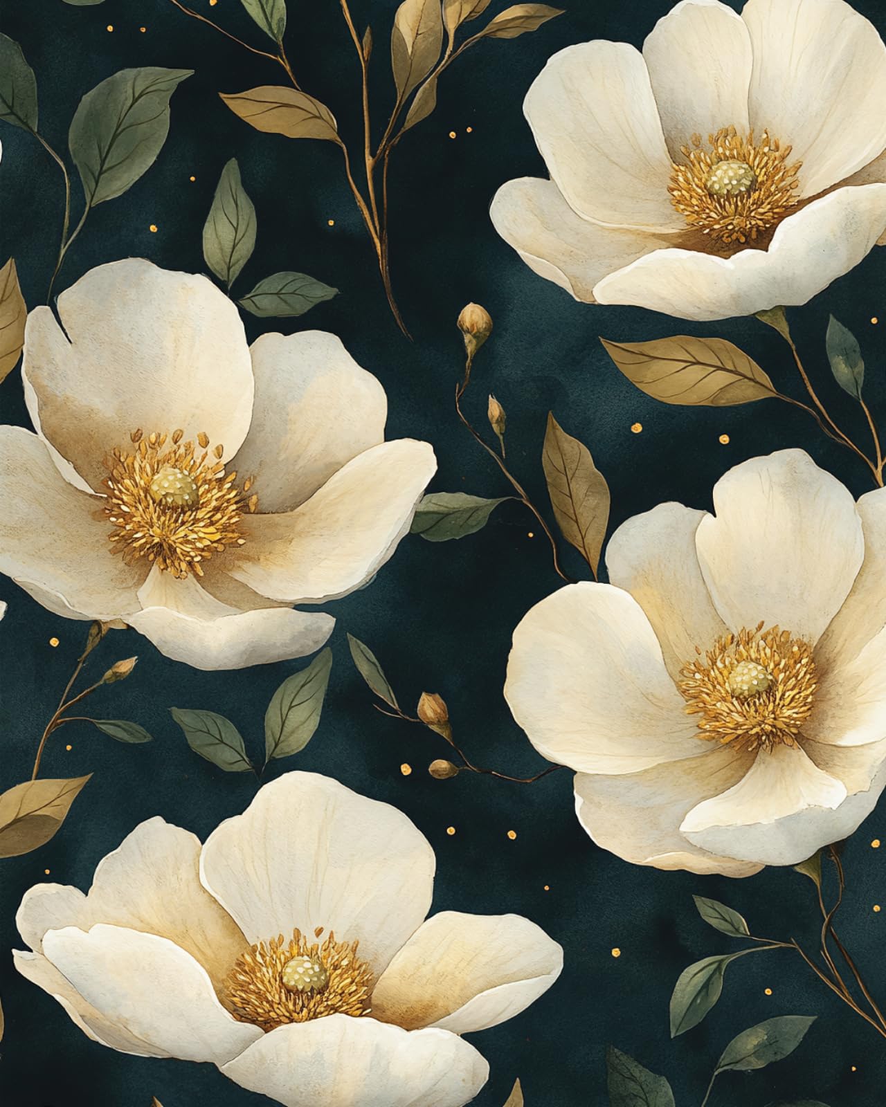 Papier peint floral vintage imperméable et autocollant pour armoire