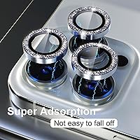 Vista 133 de Misea [3+1] for iPhone 14 Pro/iPhone 14 Pro Max Camera Lens Protector Bling, 9H Tempered Glass Camera Cover Screen Protector Metal Individual Ring