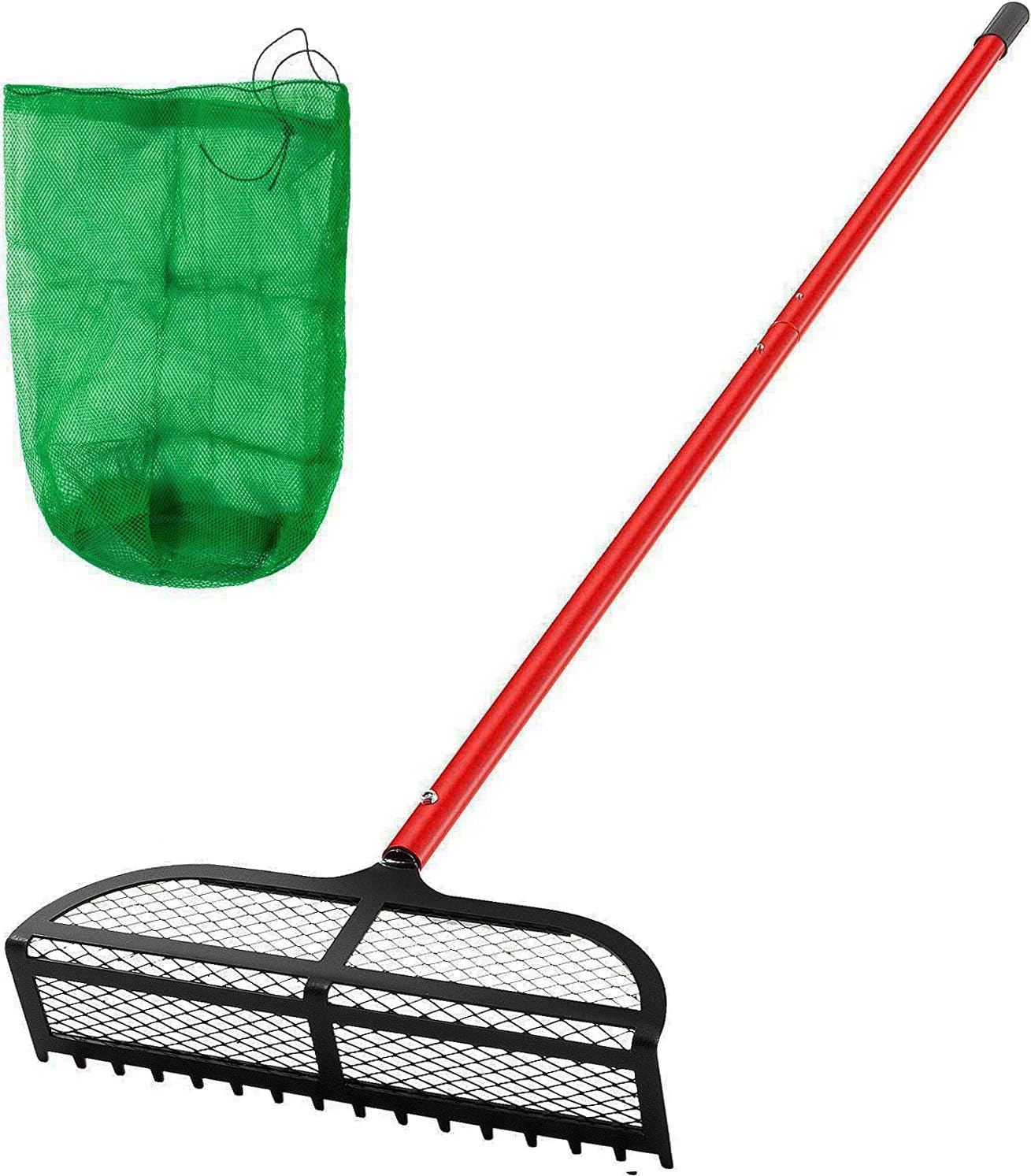 VEVOR Sand Rake, 65 inches Pole Beach Rake, Red Iron Lake