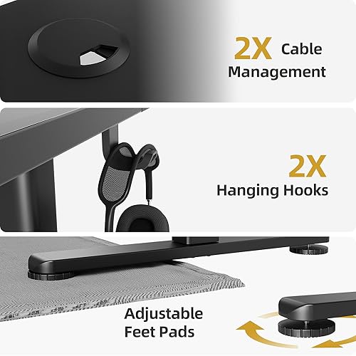 Miniatura 8 de INNOVAR Escritorio eléctrico de pie, escritorio de pie de altura ajustable, escritorio de pie de 40 x 24 pulgadas para computadora de oficina en