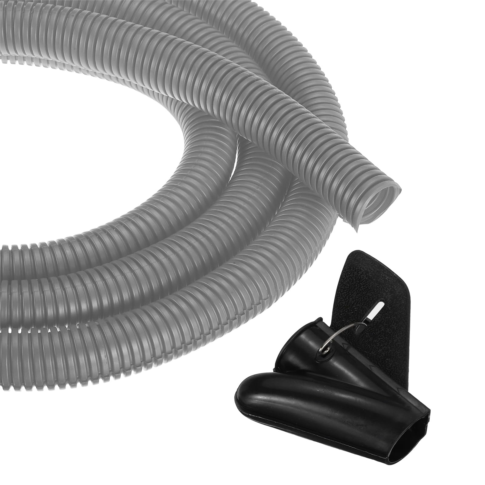 sourcing map 1 Inch 20ft Split Wire Loom Tubing, Flexible Cord Protectors with Installation Tool Cable Management Sleeve Conduits Cover for Office Home Electrical Automotive Wires, Gray