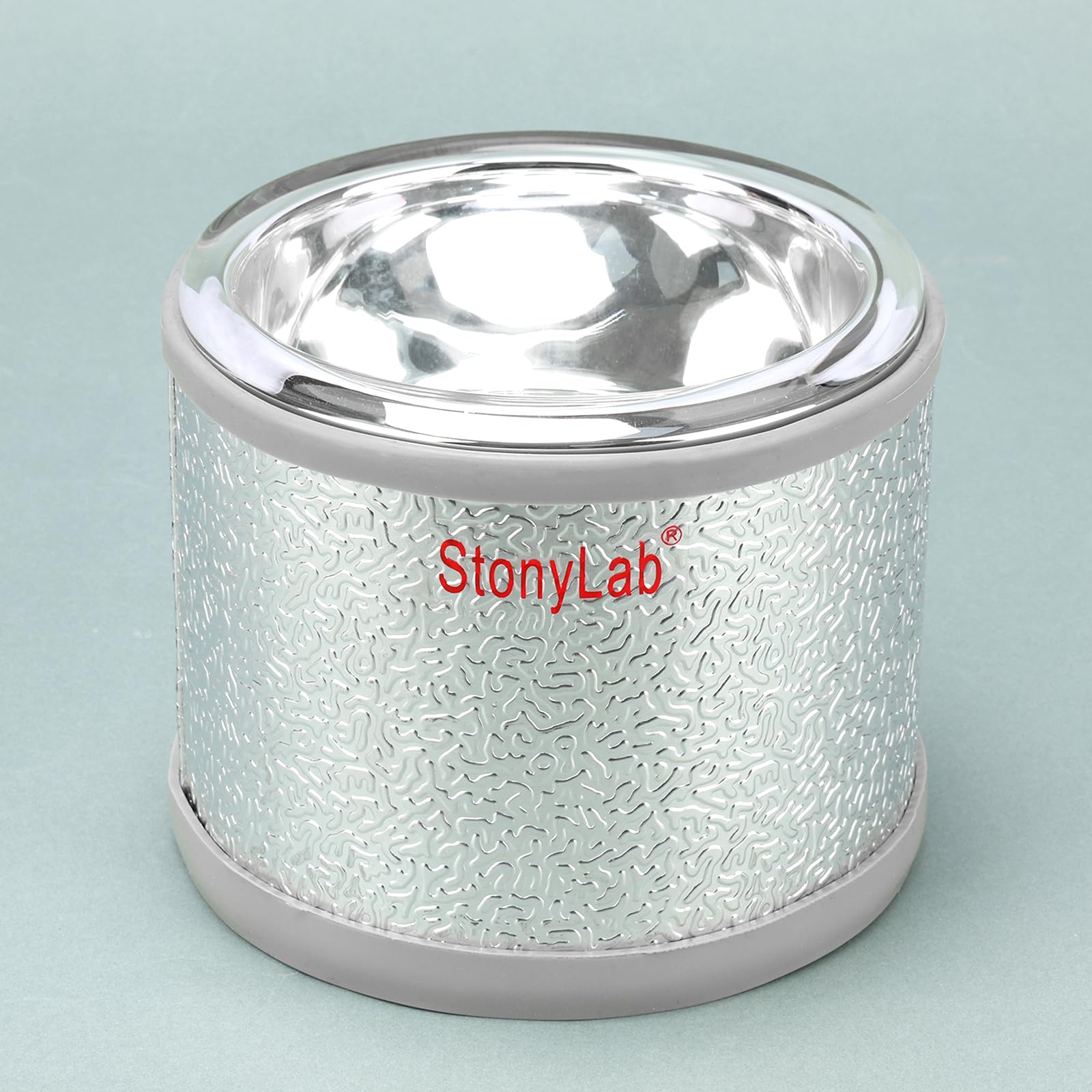 stonylab Vasi Dewar, Pallone Dewar in Vetro Borosilicato Emisferico con Base in Alluminio, Profondità Interna 90mm e Diametro Interno 124mm, Dewar Flask per Laboratorio - 500 ml