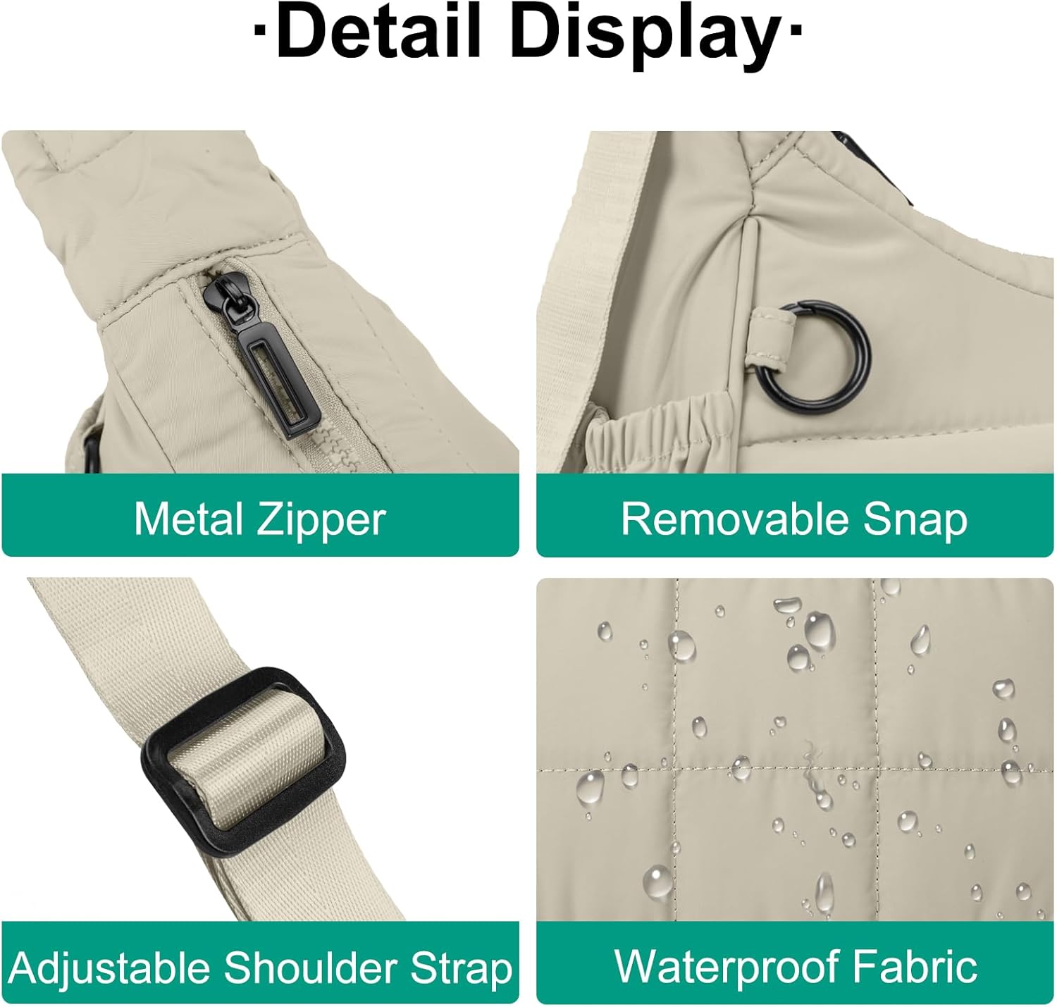 Shoulder Bag for Women Small Puffer Purses Crescent Bag Hobo Handbags with Adjustable Strap for Daily - Image 5