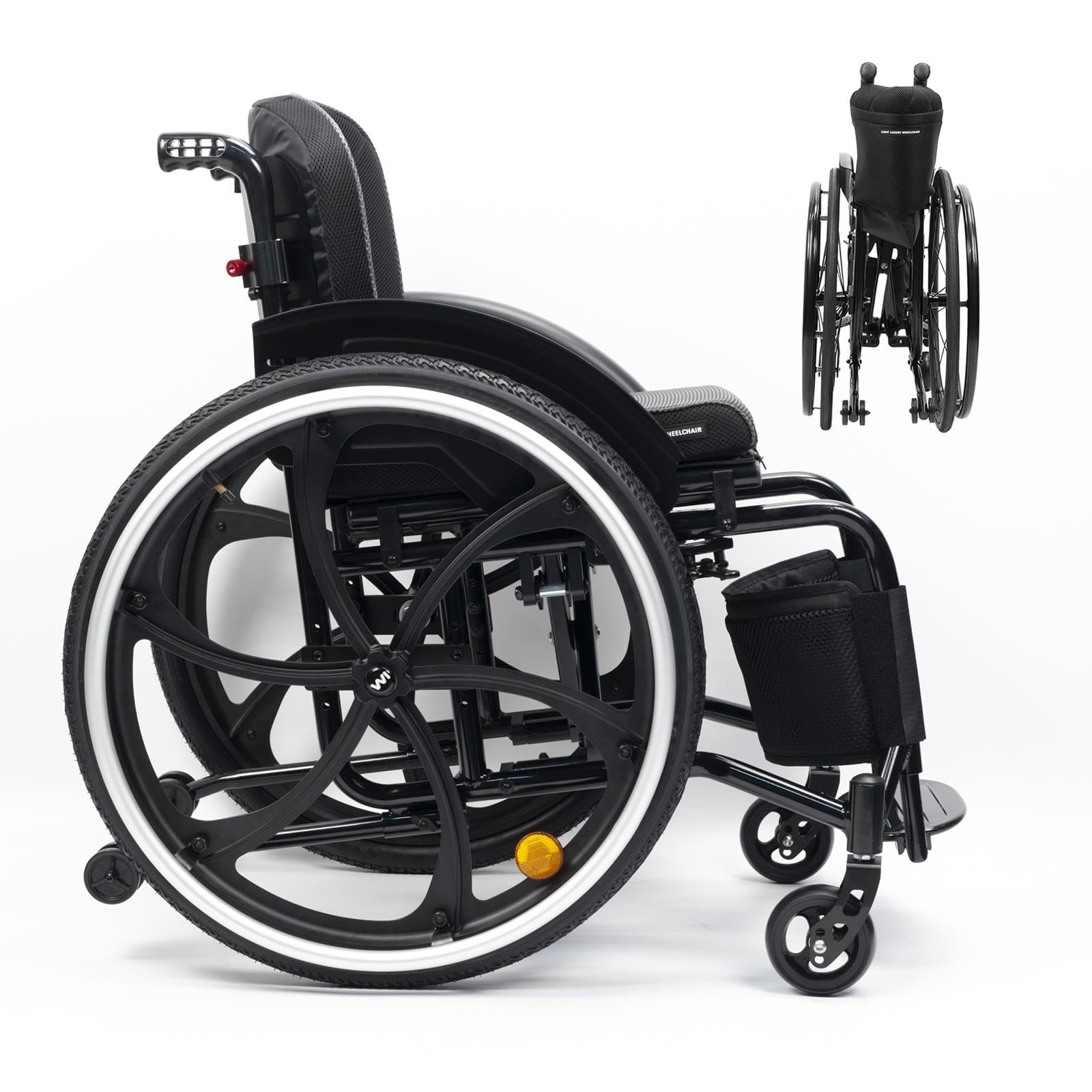 Sedia a rotelle sportiva leggera, pieghevole