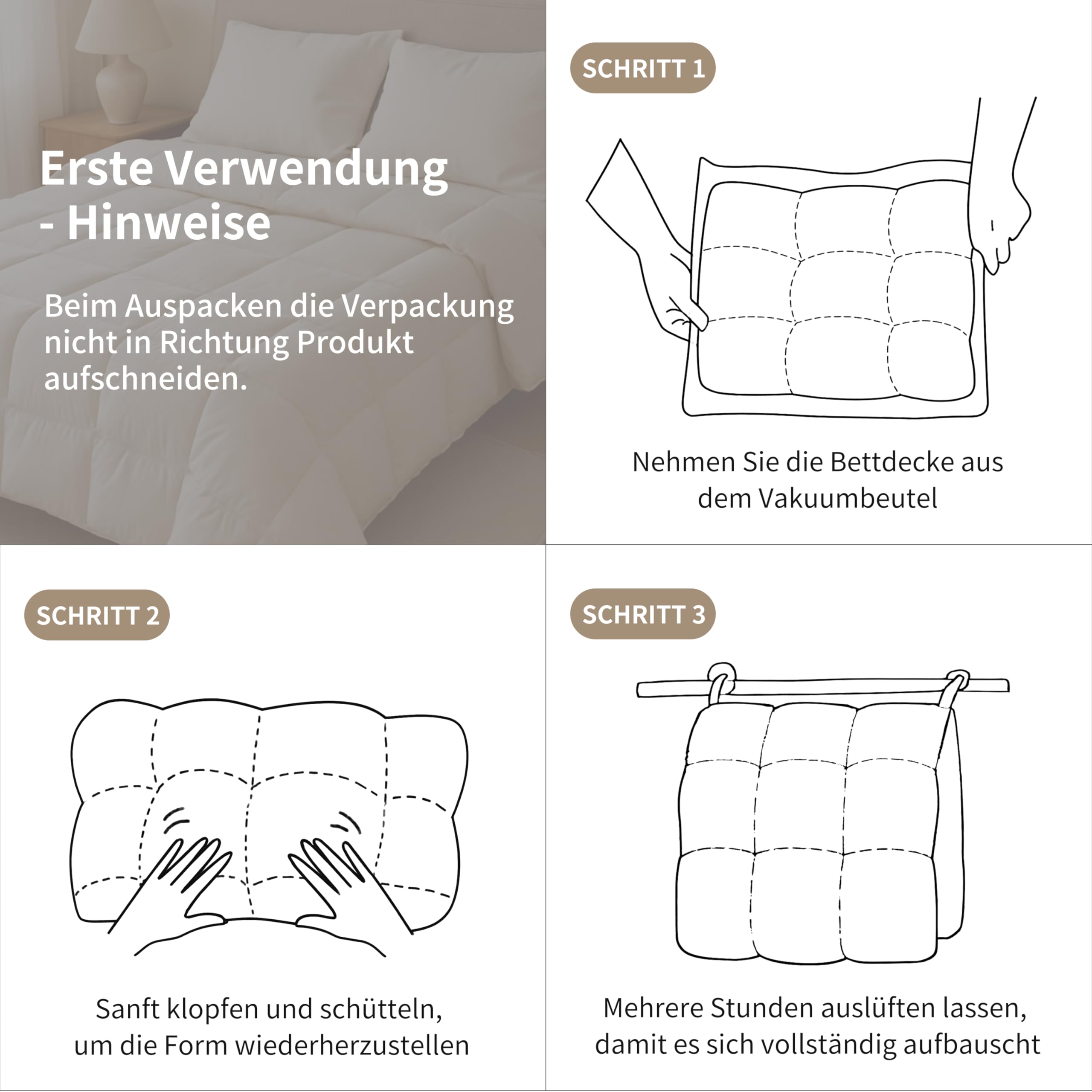 SAPHREAS Federn & Daunen Bettdecke 135x200 cm Ganzjahres, Baumwollgewebe mit Federn Daunen Füllung, Oeko-Tex, RDS Zertifiziert für Tierwohl Daunendecke Federbettdecke weiße