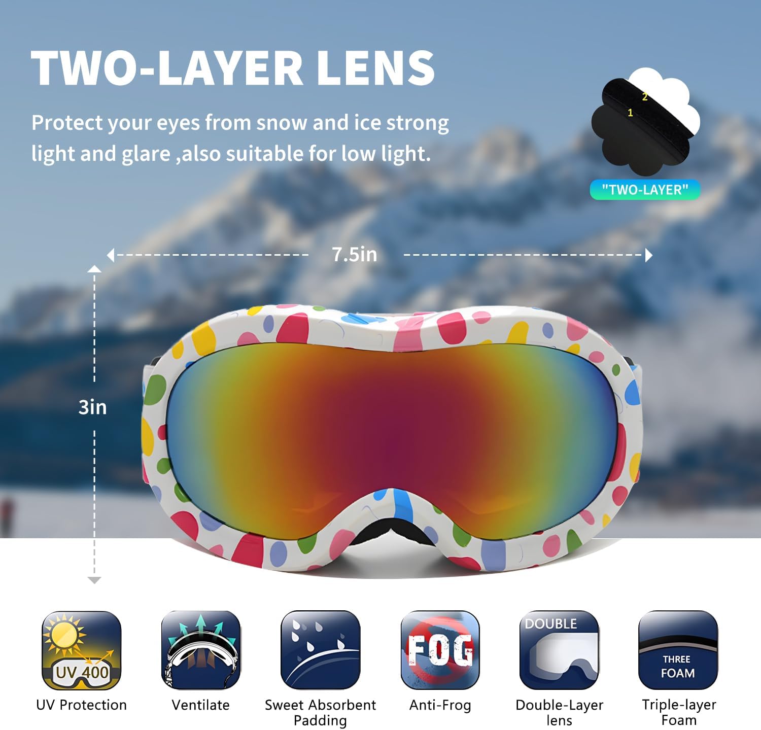 Toddler and Kids Ski Helmet Snowboard Helmet Sled Ultra Lightweight Small Size ASTM Certified