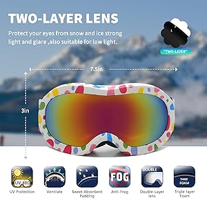 BeBeFun Toddler and Kids Ski Helmet Snowboarding Helmet with Goggles for Snow Activity Ultra Lightweight Comfort and Warmth Small Size ASTM & CE Certified Suggest 2-6years