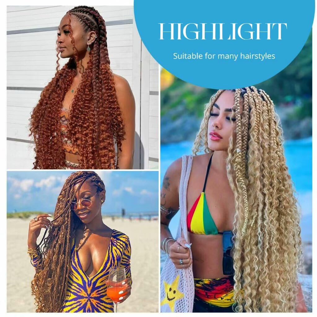 Human Braiding Hair for Boho Braids 150g 24 Inch Burgundy Curly Boho Hair for Braiding Knotless 12A Deep Wave Bulk Bohemian 3 Bundles/Pack Color 99J
