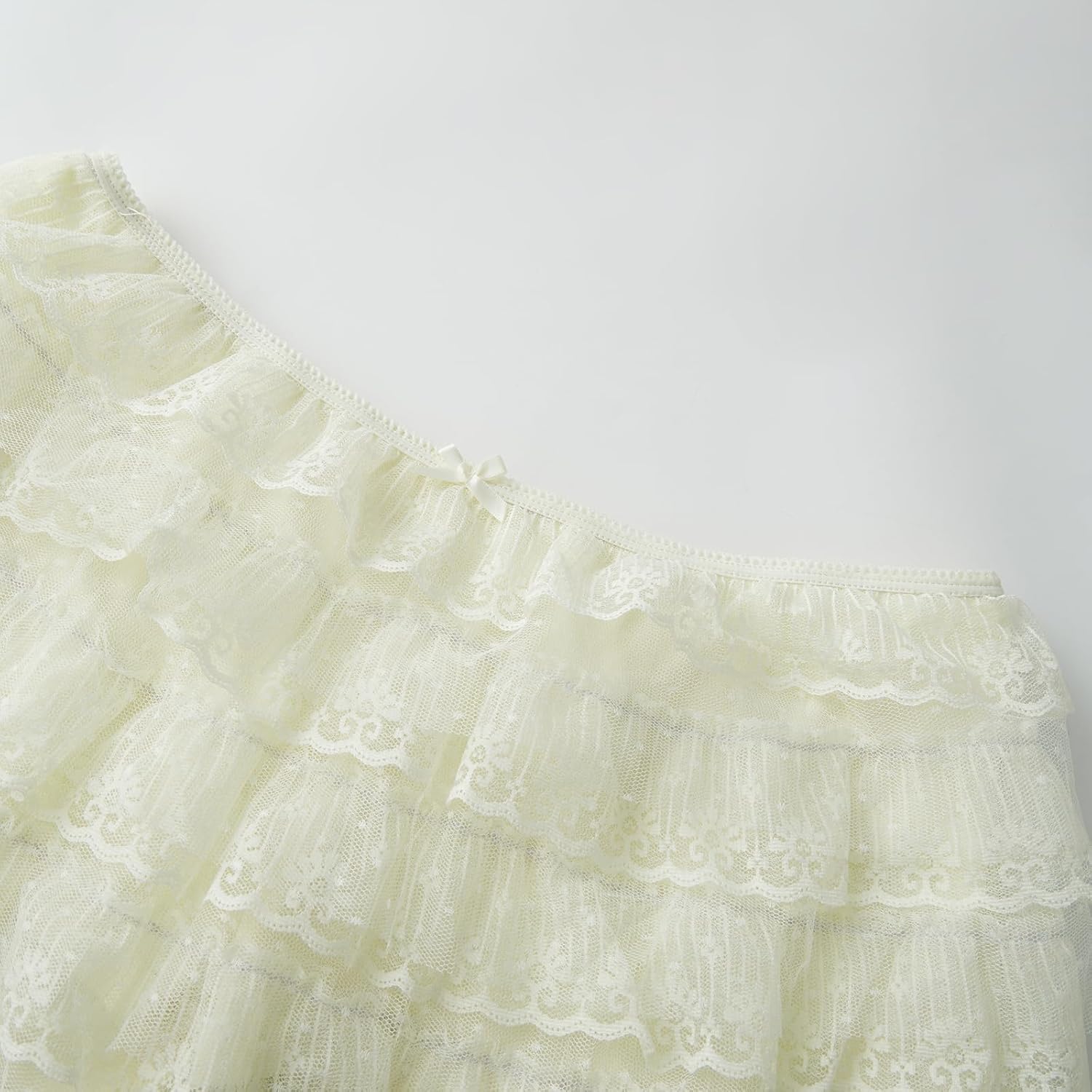 Womens Sexy Lace Mini Skirts Low Waist Bow Mesh Layered Ruffle Micro Skirt Coquette Going Out A Line Skirt Skort - Image 4