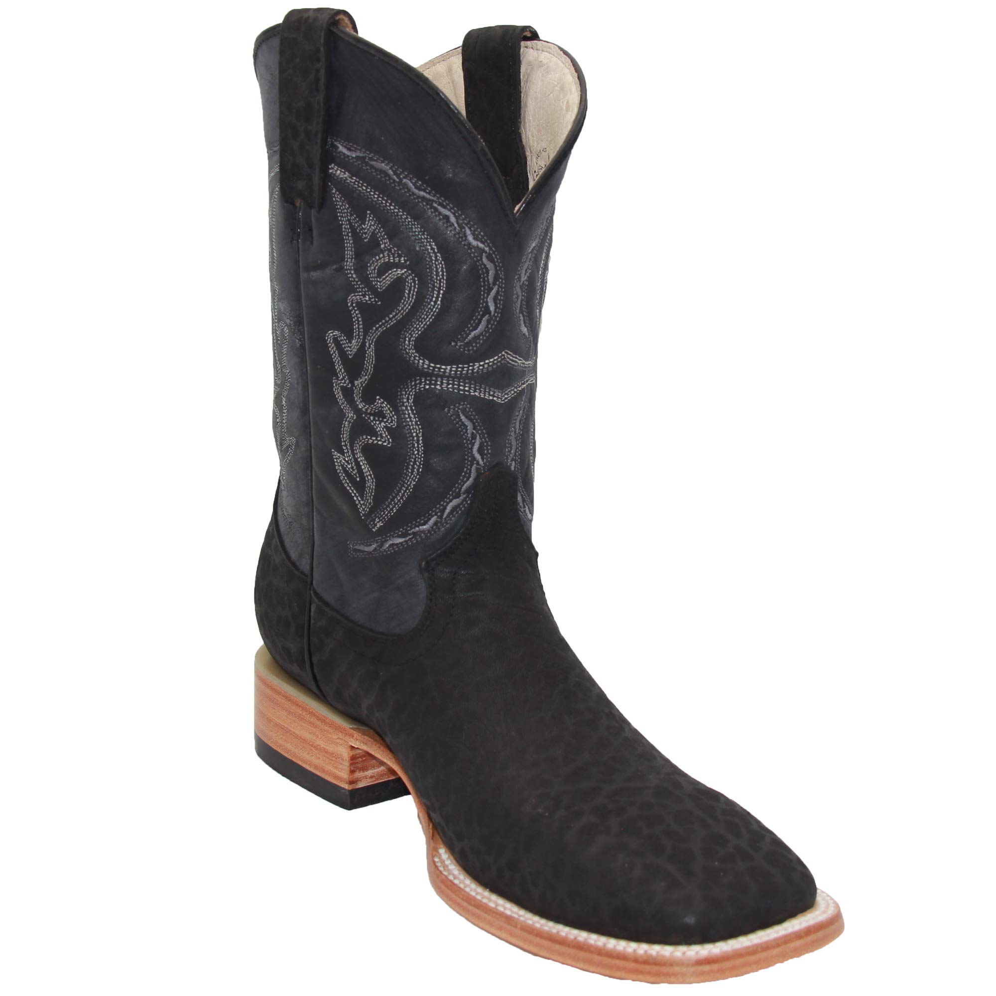 Mens Genuine Leather Square Toe Cowboy Western Boot
