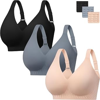 habibee Jelly Push Up Bra for Women Plus Size Wireless Full Coverage Bra for Large Breast, Seamless Everyday Bralette 32D-46E