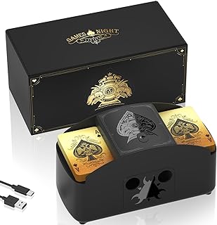 Ni-SHEN Vollautomatischer Kartenmischer, USB/batteriebetriebener elektrischer Mischpult, geräuscharmer Spielkarten-Shuffle für UNO, Poker, Phase 10, Skip-BO, Blackjack
