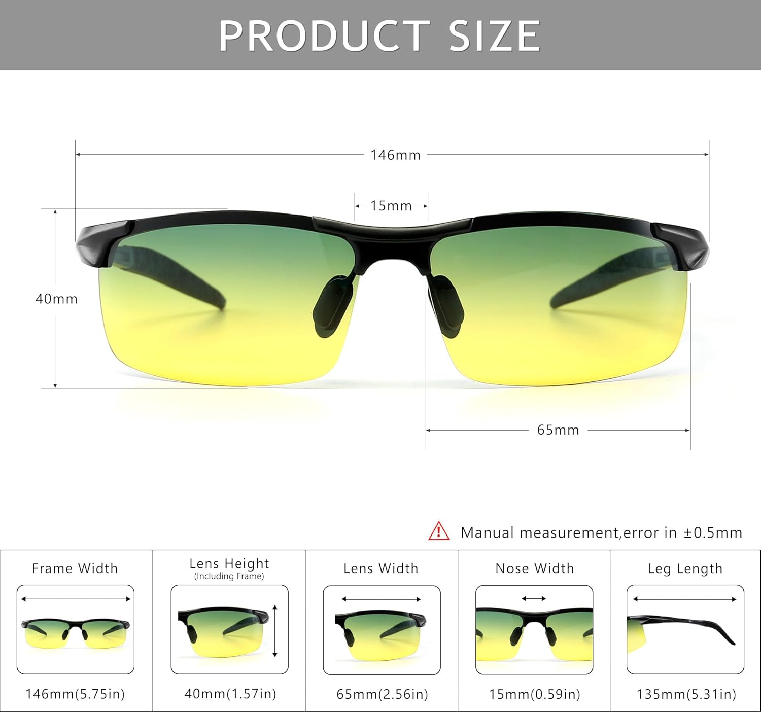 SUNGAIT Men's Polarized Sunglasses for Driving Fishing Golf Metal Frame UV400 - Image 5