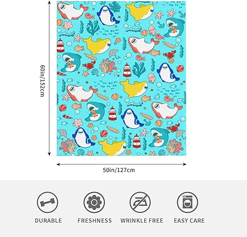 Miniatura 3 de Manta de tiburón para niños, manta de tiburón para niños y niñas, manta suave y bonita, manta cómoda de 50 x 60 pulgadas para niños y adolescentes