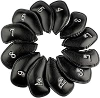 Vista 8 de CRAFTSMAN GOLF 12 piezas o 1 pieza de fundas protectoras de cuero sintético para cabezas de palos de golf, compatibles con todas las marcas