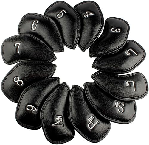 Miniatura 8 de CRAFTSMAN GOLF 12 piezas o 1 pieza de fundas protectoras de cuero sintético para cabezas de palos de golf, compatibles con todas las marcas