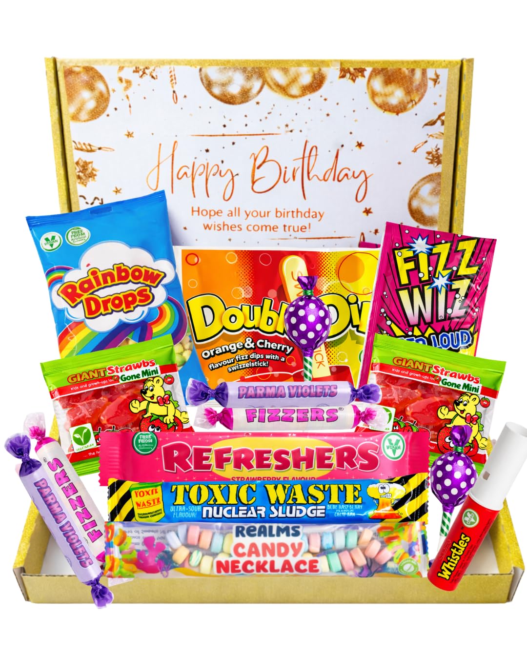 Retro Sweets gift for Birthday | The Ultimate 80's & 90's Sweet Hamper Experience | Happy Birthday sweets gift box | Letterbox friendly | Sweets Hamper | Vegetarian Friendly |