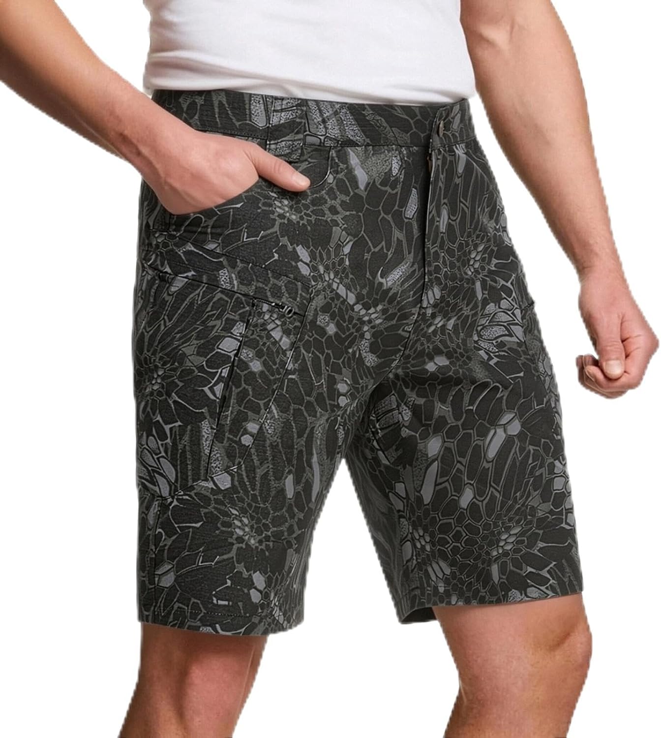 FQZWONG Men Shorts Fashion Hiking Shorts Casual Gym Short Pant Drawstring Stretch Pants Workout Sport Trousers with Pocket