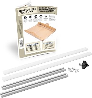 Fulton DIY 17" Crosscut Sled for Table Saw Kit w/Undrilled UHMW Bars, Aluminum T-Track, Knob and Screws (17" Undrilled UHMW)