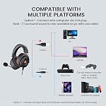 EKSA E900 Pro USB Gaming Headset, Wired Headphone with Microphone Noise Cancelling, Detachable Mic, 7.1 Surround Sound, USB & 3.5MM 2m Long Cord,Headphones for PC, PS5, Xbox, Switch, Computer, Laptop